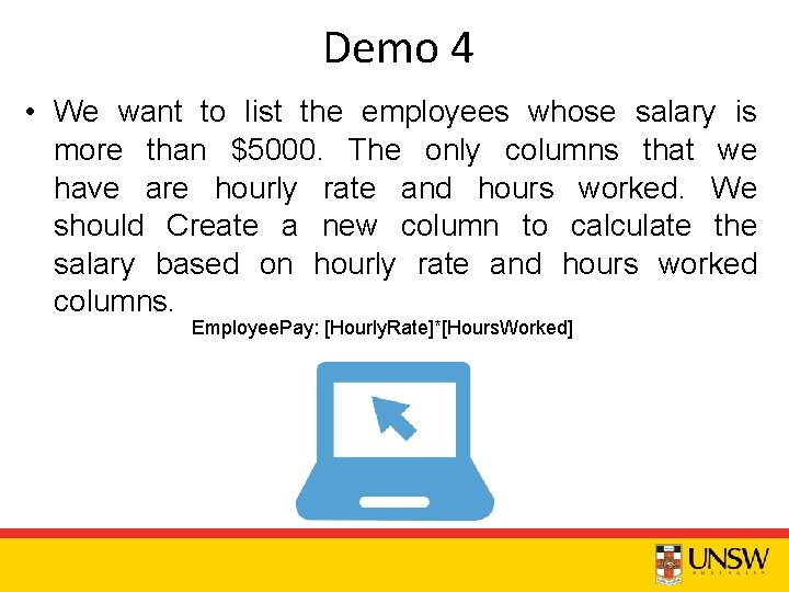 Demo 4 • We want to list the employees whose salary is more than