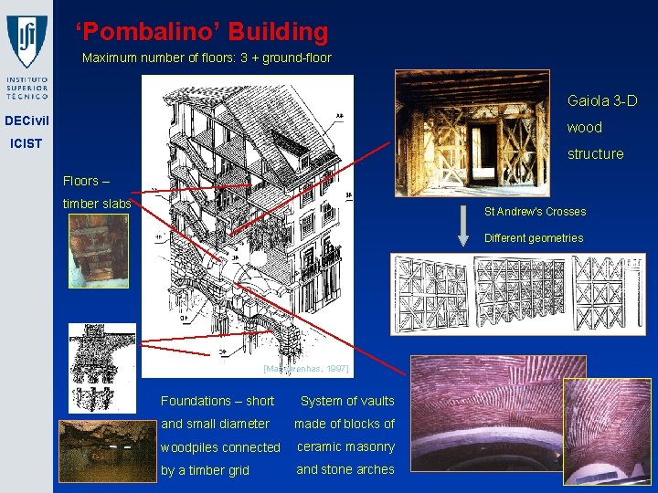 ‘Pombalino’ Building Maximum number of floors: 3 + ground-floor Gaiola 3 -D DECivil wood