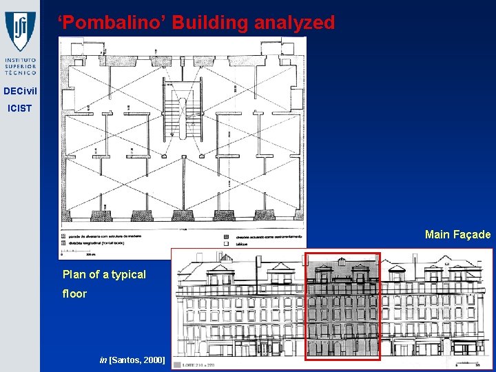 ‘Pombalino’ Building analyzed DECivil ICIST Main Façade Plan of a typical floor in [Santos,