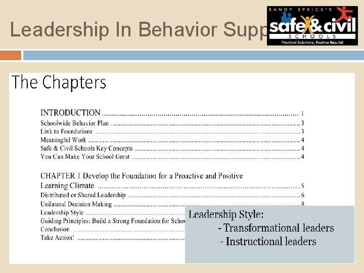 Leadership In Behavior Support 