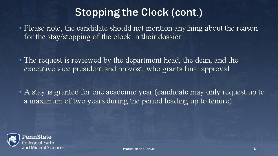 Stopping the Clock (cont. ) • Please note, the candidate should not mention anything