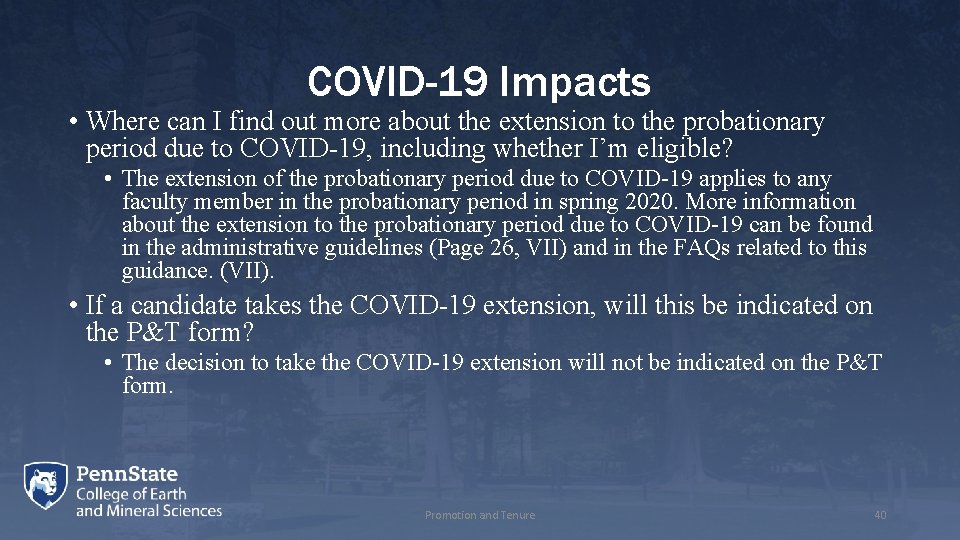 COVID-19 Impacts • Where can I find out more about the extension to the