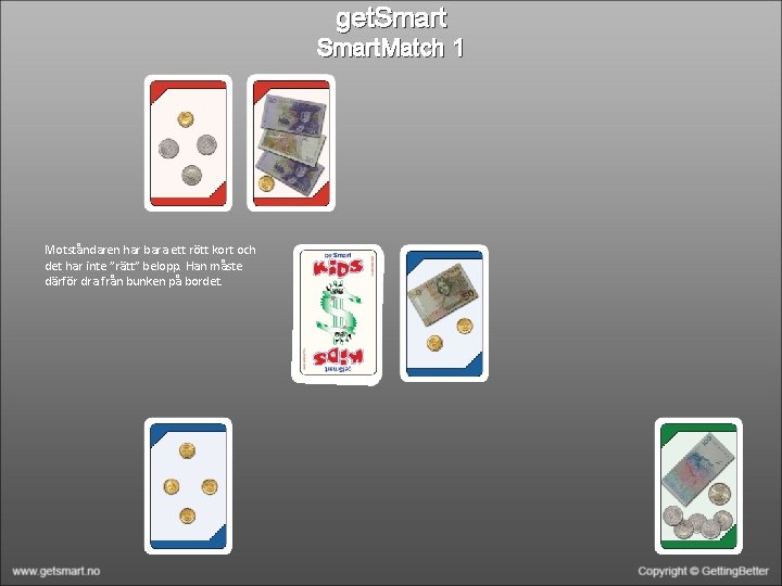 get. Smart. Match 1 Motståndaren har bara ett rött kort och det har inte