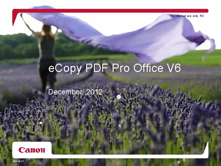 For internal use only. R 3 e. Copy PDF Pro Office V 6 December,