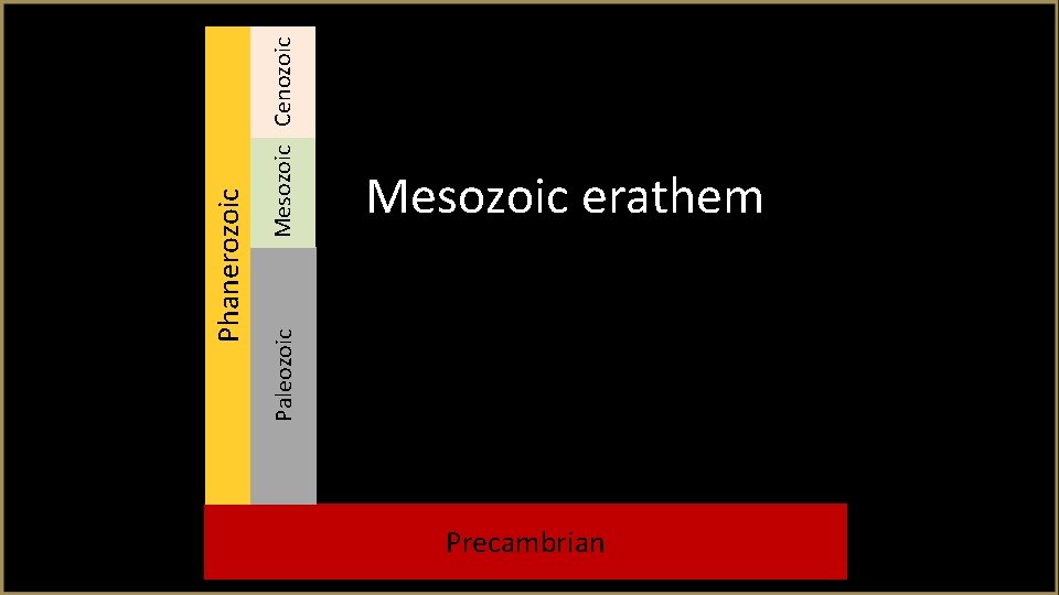 Paleozoic Mesozoic Cenozoic Phanerozoic Mesozoic erathem Precambrian 