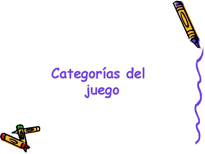 Categorías del juego 