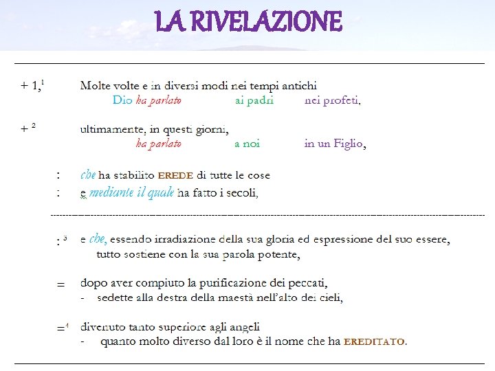 LA RIVELAZIONE 