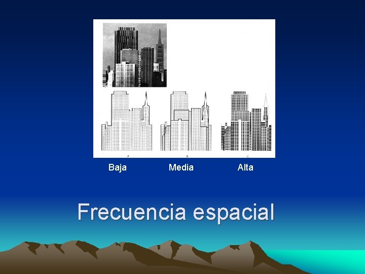 Baja Media Alta Frecuencia espacial 
