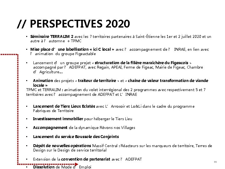// PERSPECTIVES 2020 • Séminaire TERRALIM 2 avec les 7 territoires partenaires à Saint-Étienne
