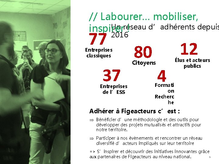 // Labourer… mobiliser, Un réseau d’adhérents depuis inspirer ! 77 2016 Entreprises classiques 37