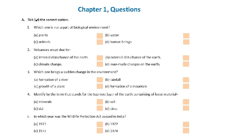 Chapter 1, Questions Chapter 1, Questions