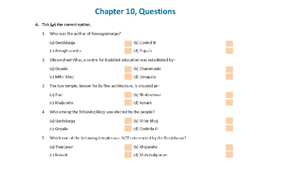 Chapter 10, Questions Chapter 10, Questions