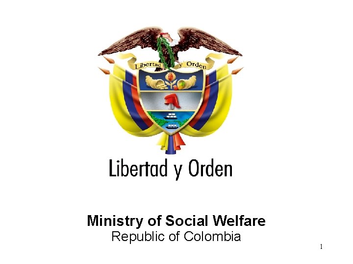 Ministry of Social Welfare Republic of Colombia 1 