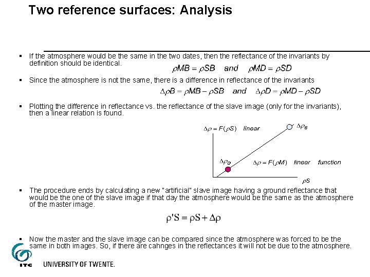 Two reference surfaces: Analysis § If the atmosphere would be the same in the