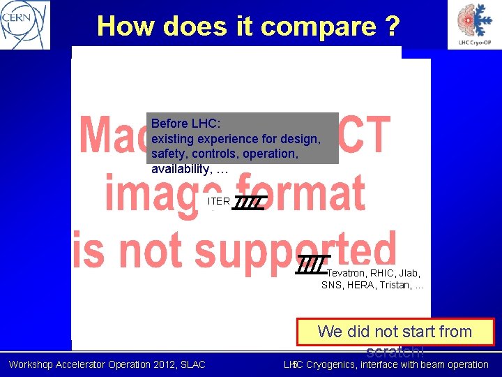 How does it compare ? Before LHC: existing experience for design, safety, controls, operation,