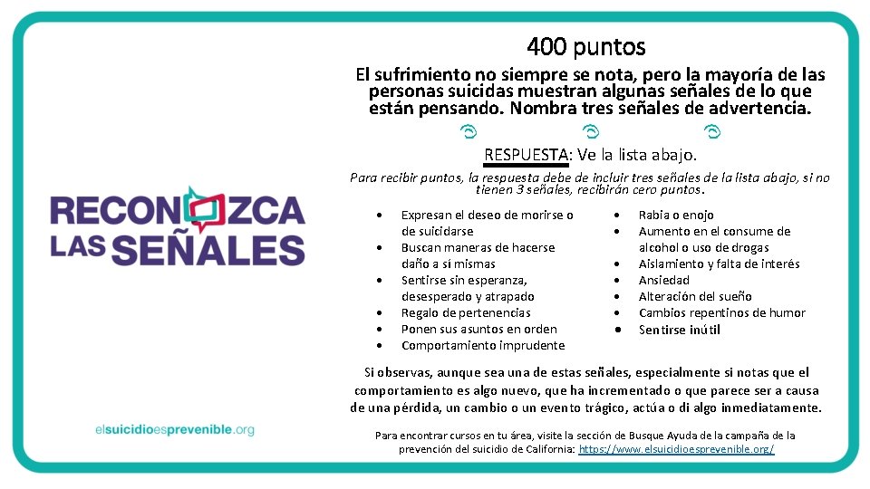 400 puntos El sufrimiento no siempre se nota, pero la mayoría de las personas 400 puntos El sufrimiento no siempre se nota, pero la mayoría de las personas