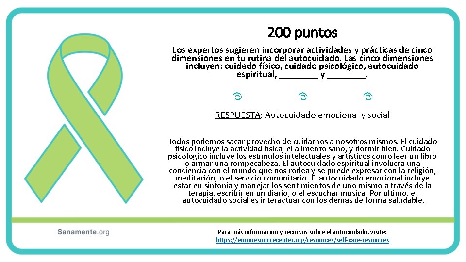 200 puntos Los expertos sugieren incorporar actividades y prácticas de cinco dimensiones en tu 200 puntos Los expertos sugieren incorporar actividades y prácticas de cinco dimensiones en tu