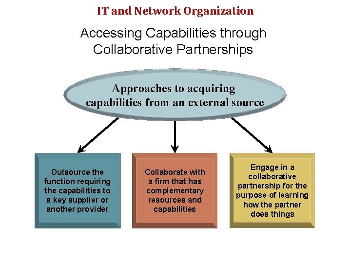 IT and Network Organization Accessing Capabilities through Collaborative Partnerships Approaches to acquiring capabilities from