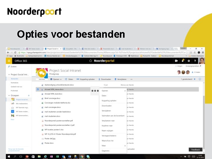 Opties voor bestanden 