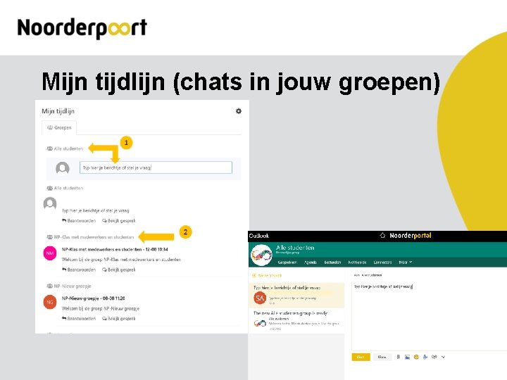 Mijn tijdlijn (chats in jouw groepen) 
