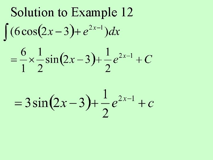 Solution to Example 12 