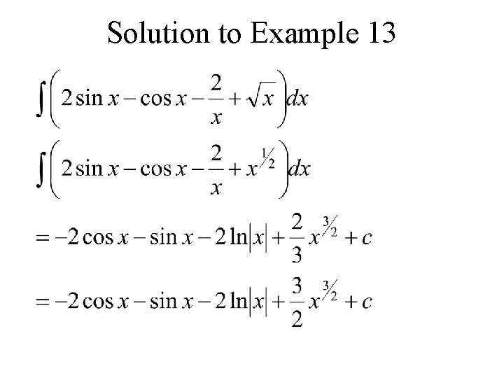 Solution to Example 13 