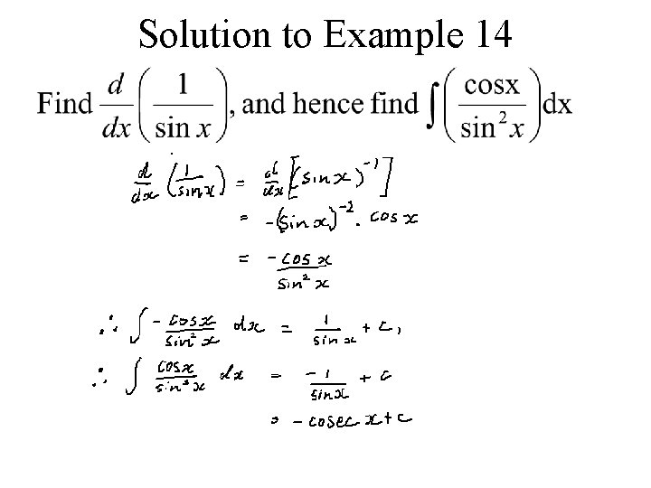 Solution to Example 14 