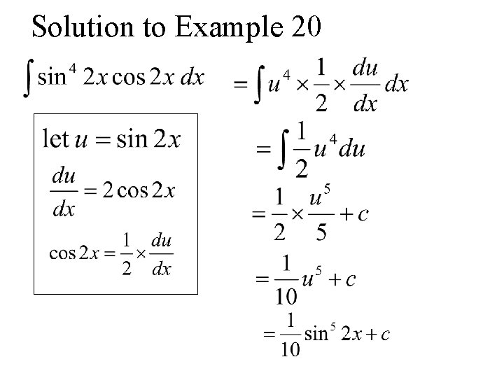 Solution to Example 20 