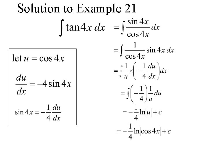 Solution to Example 21 