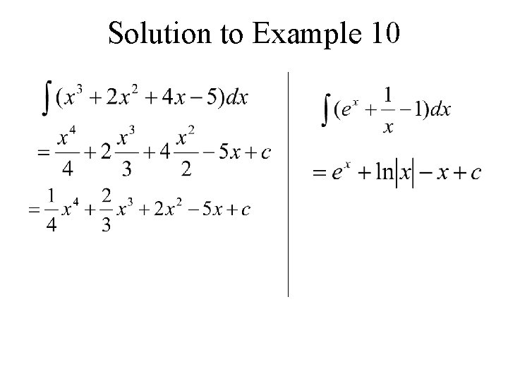 Solution to Example 10 