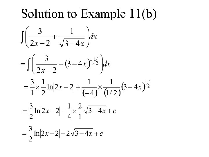 Solution to Example 11(b) 