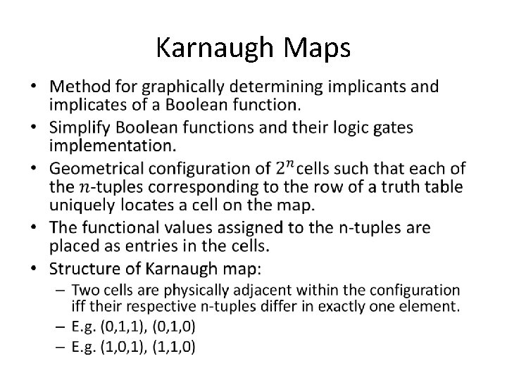 Karnaugh Maps • 