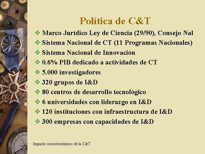Política de C&T v Marco Jurídico Ley de Ciencia (29/90), Consejo Nal v Sistema Política de C&T v Marco Jurídico Ley de Ciencia (29/90), Consejo Nal v Sistema