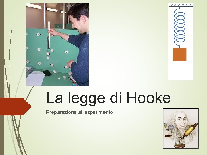La legge di Hooke Preparazione allesperimento Guida per