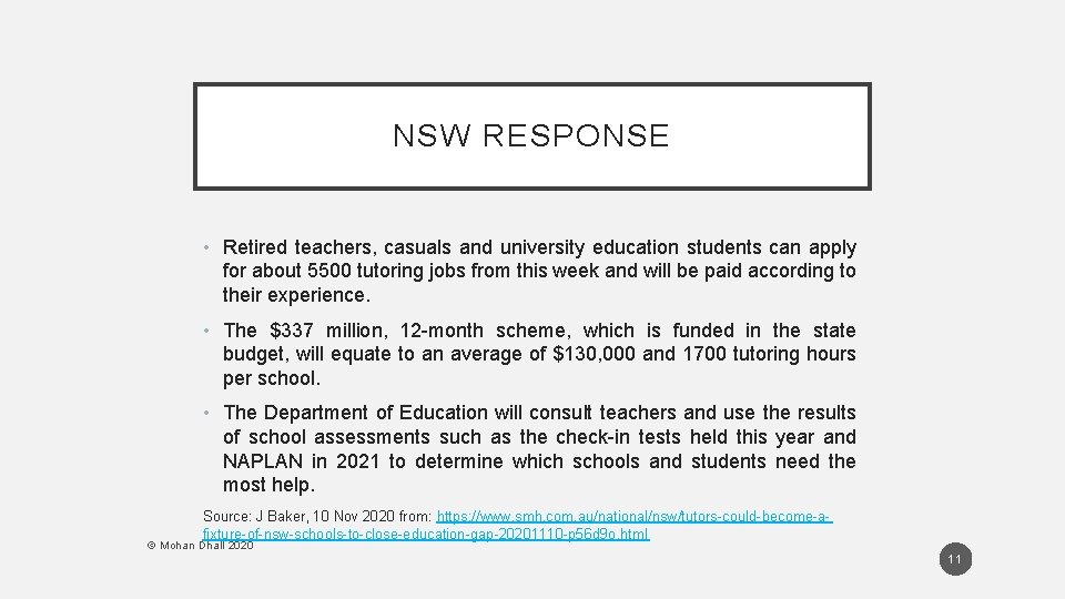 NSW RESPONSE • Retired teachers, casuals and university education students can apply for about NSW RESPONSE • Retired teachers, casuals and university education students can apply for about