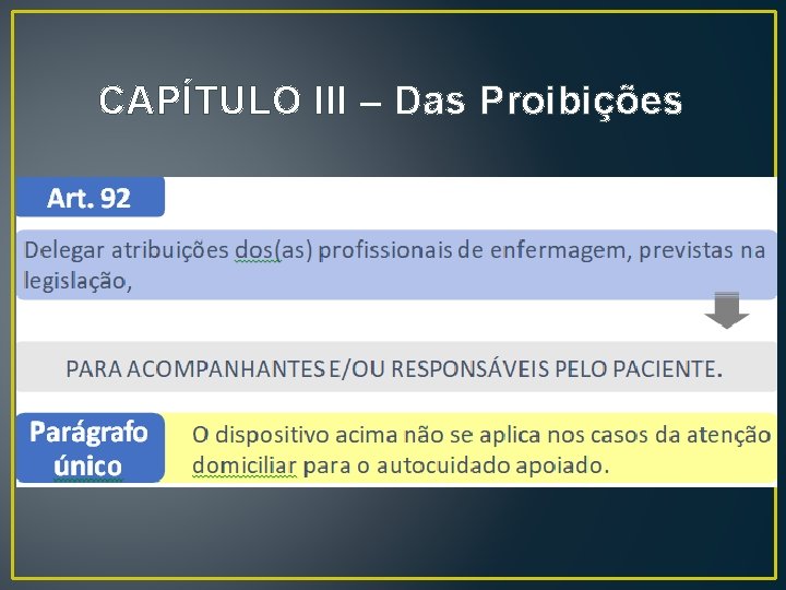 CAPÍTULO III – Das Proibições CAPÍTULO III – Das Proibições