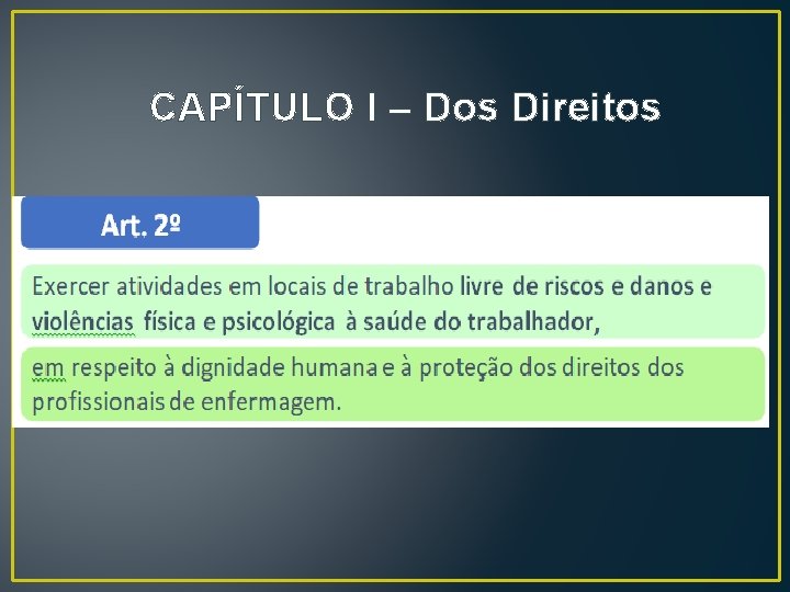 CAPÍTULO I – Dos Direitos CAPÍTULO I – Dos Direitos