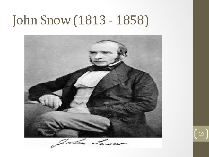 John Snow (1813 - 1858) 19 