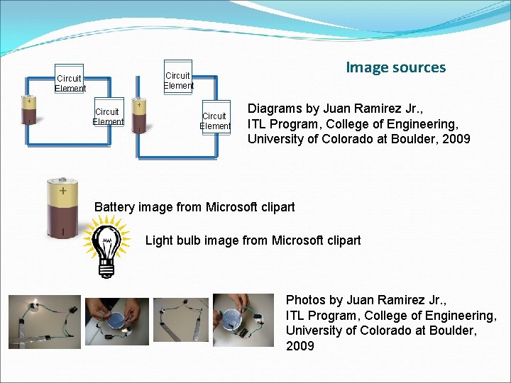 Image sources Circuit Element Diagrams by Juan Ramirez Jr. , ITL Program, College of