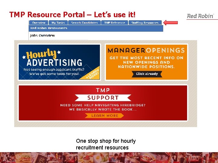 TMP Resource Portal – Let’s use it! One stop shop for hourly recruitment resources