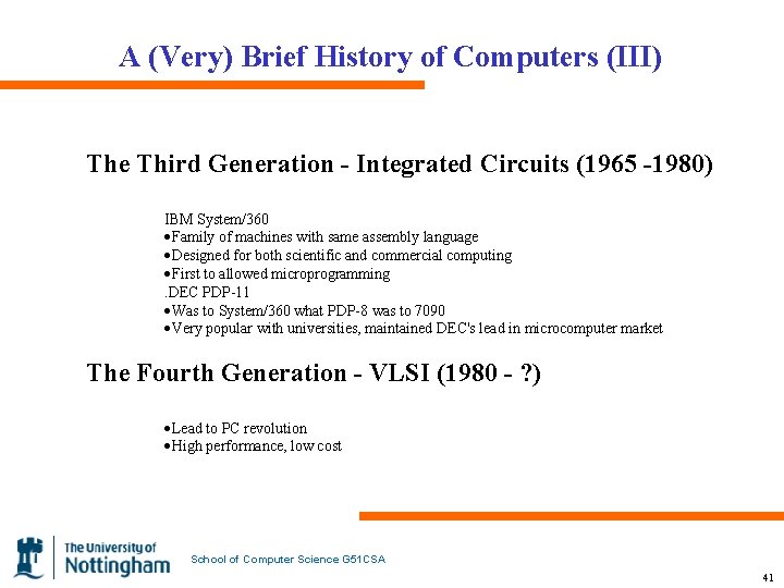 A (Very) Brief History of Computers (III) The Third Generation - Integrated Circuits (1965
