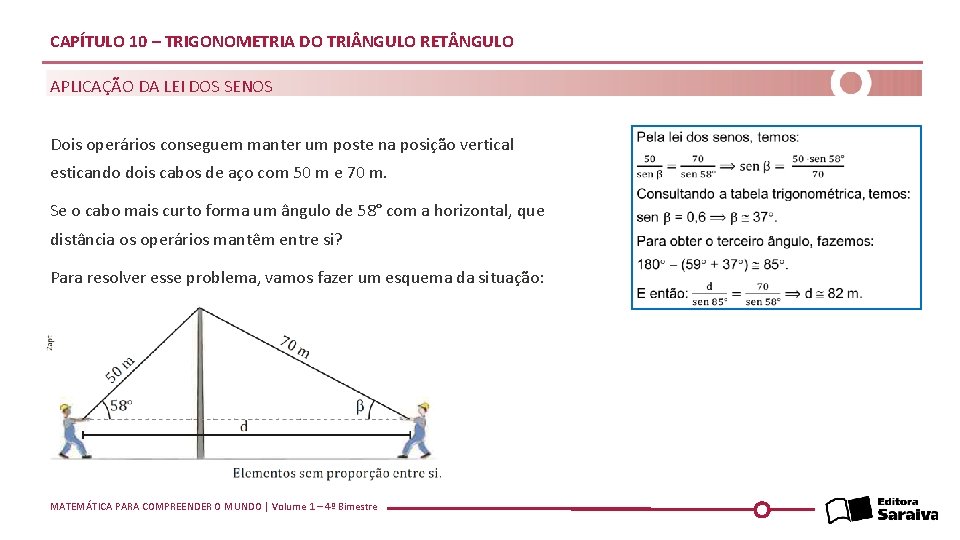 CAPÍTULO 10 – TRIGONOMETRIA DO TRI NGULO RET NGULO APLICAÇÃO DA LEI DOS SENOS