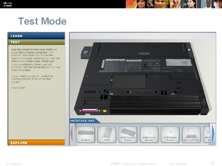 Test Mode Presentation_ID © 2008 Cisco Systems, Inc. All rights reserved. Cisco Confidential 37