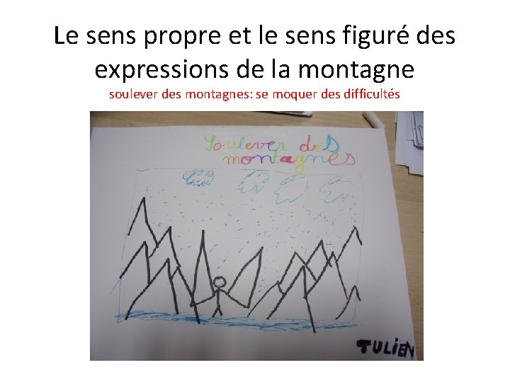 Le sens propre et le sens figuré des expressions de la montagne soulever des