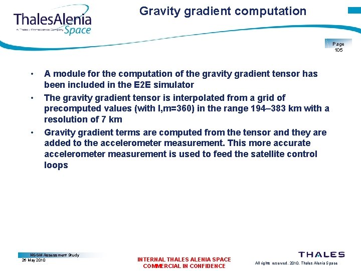 Gravity gradient computation Page 105 • • • A module for the computation of