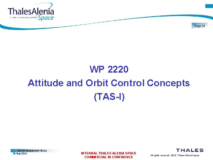 Page 25 WP 2220 Attitude and Orbit Control Concepts (TAS-I) NGGM Assessment Study 26