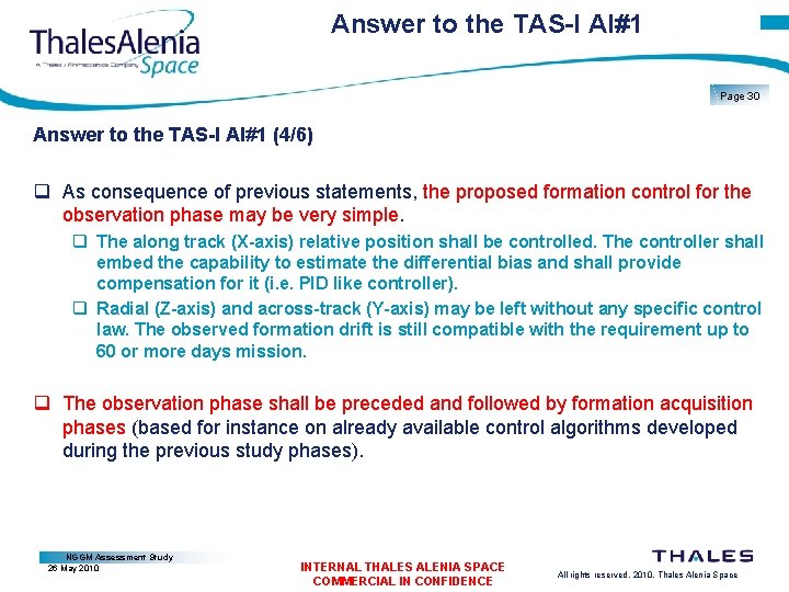 Answer to the TAS-I AI#1 Page 30 Answer to the TAS-I AI#1 (4/6) q