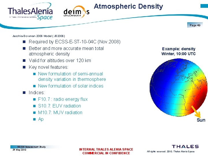 Atmospheric Density Page 49 Jacchia-Bowman 2006 Model (JB 2006) Required by ECSS-E-ST-10 -04 C