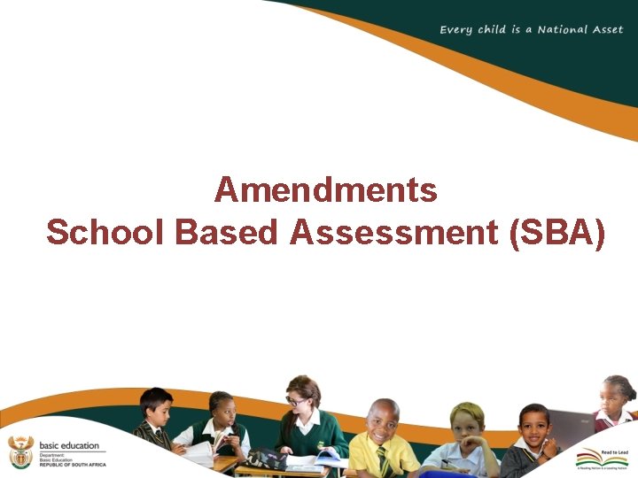 Amendments School Based Assessment (SBA) 