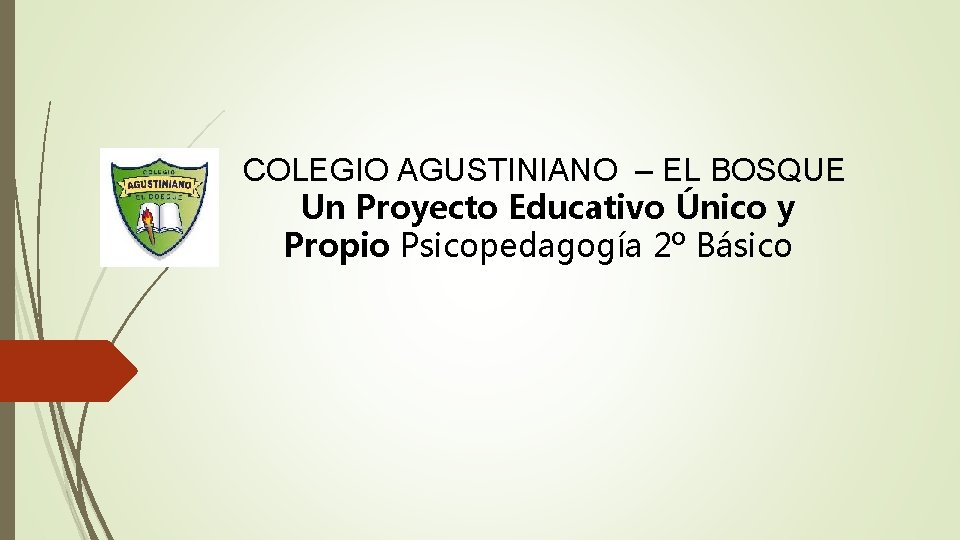 COLEGIO AGUSTINIANO – EL BOSQUE Un Proyecto Educativo Único y Propio Psicopedagogía 2º Básico